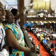 Parishioners Shakur Francis and Karen Watson-Fleming sing as they attend the first church service four days after a mass shooting that claimed the lives of nine people at the historic Emanuel African Methodist Episcopal Church June 21, 2015, in Charleston, S.C.
David Goldman-Pool/Getty Images